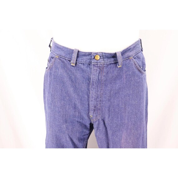 Vintage 60s Trashed Big Smith Jeans SZ 36x28 - image 2