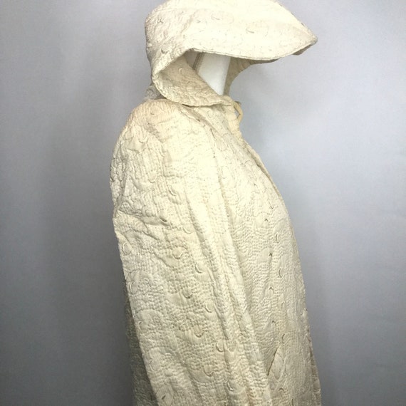 Vintage 50s 60s Womens Coat Medium Fly Away Ivory… - image 4