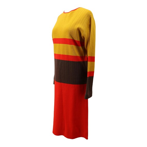 Vintage 1970's Mays Wool Color Block Sweater Dres… - image 3