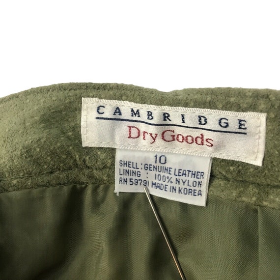 Vintage 80s Green Suede Pencil Skirt by Cambridge… - image 3