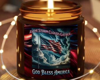 God Bless America 4oz Scented Soy Candle - 5 Scents - Patriotic American Flag Election Independence Day Memorial Day Veterans Patriotic Gift