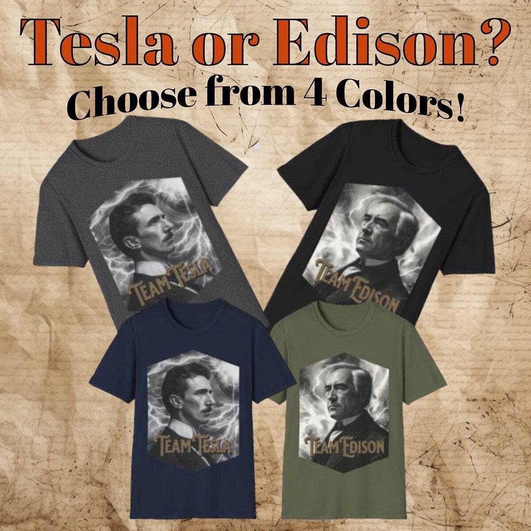 Tesla Tshirt Edison T-shirt Steampunk Inventor Tshirt Steam Punk T ...