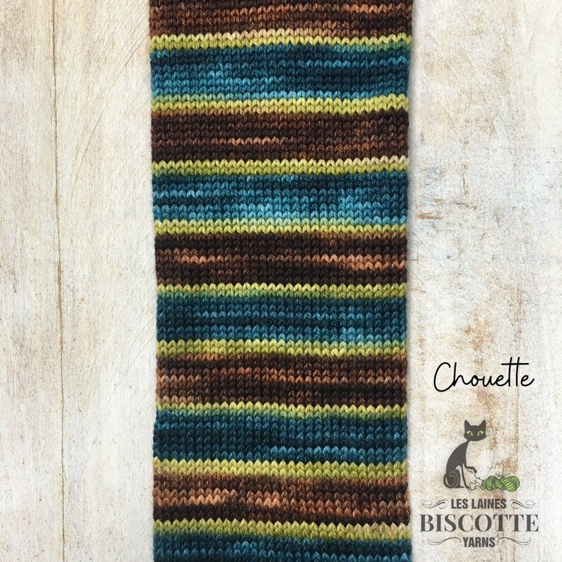 Bis-sock yarn Chouette self-striping hand-dyed yarn