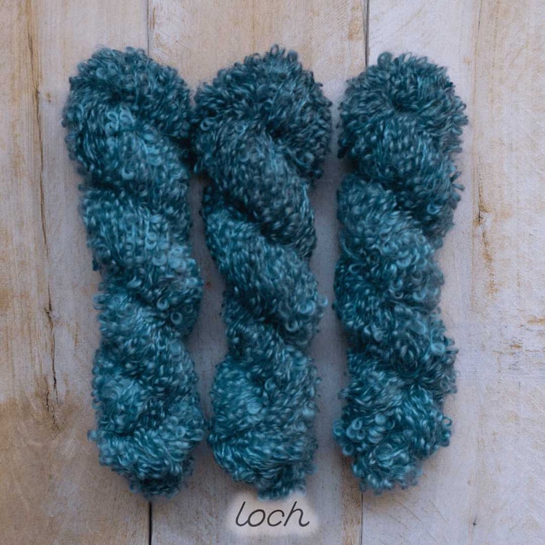 Boucle Mohair Hand-dyed Semi-solid Yarn Loch By Louise Robert Design