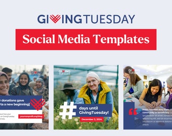 Giving Tuesday Social Media Template Bundle for Nonprofits (Canva)
