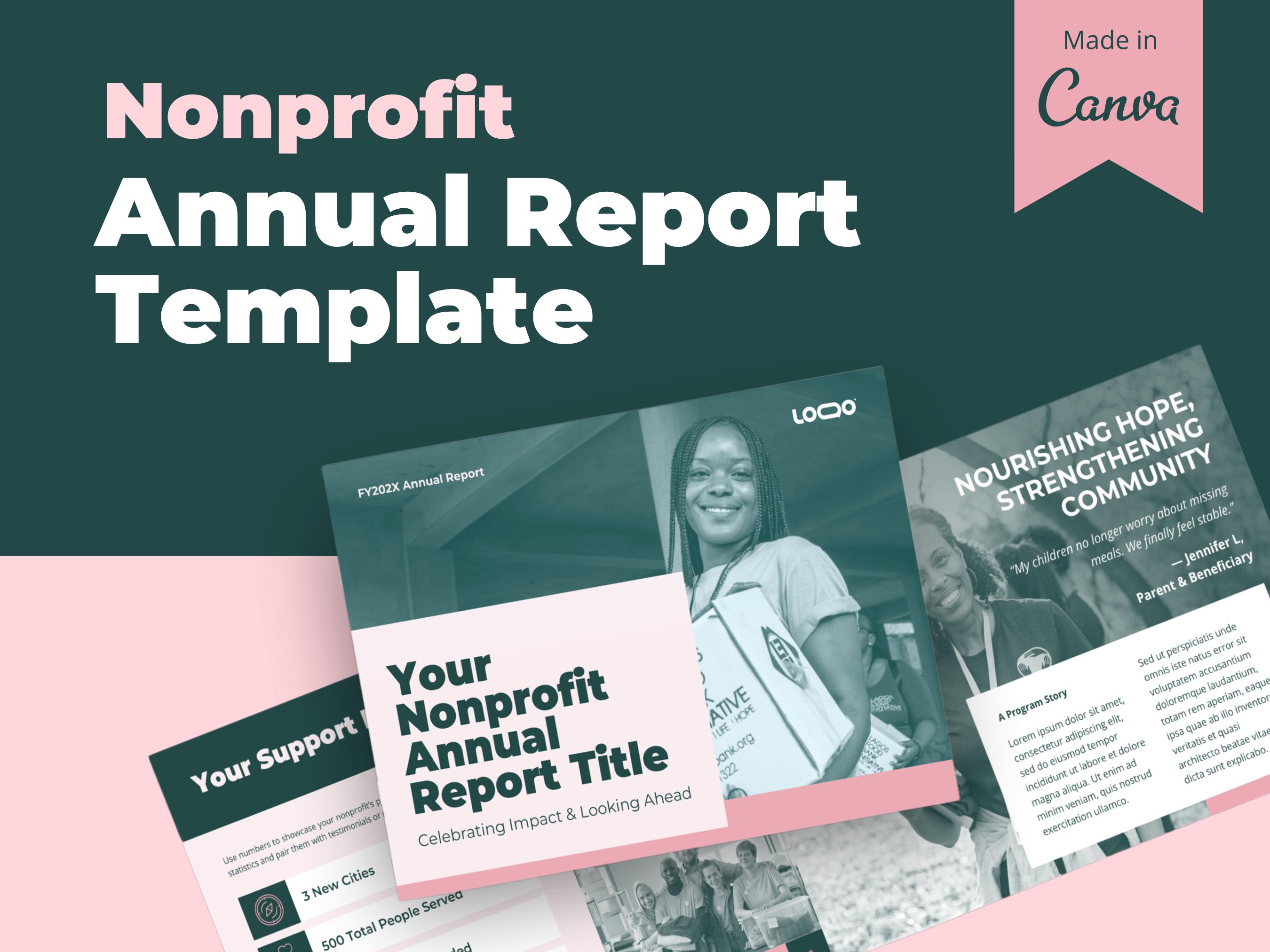 Annual Report Canva Template and Nonprofit Toolkit | Editable Portrait ...