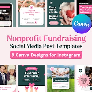 Canva Social Media Templates | Bearbeitbare Grafiken für Spendenaufrufe und feiernde Spender