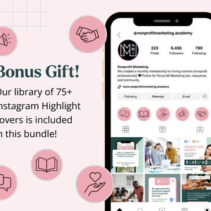 Bonus Gift! Our library of 75+ Instagram Highlight covers is included in this bundle!
