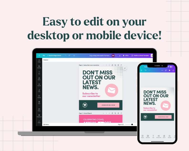Easy to edit on your desktop or mobile device!