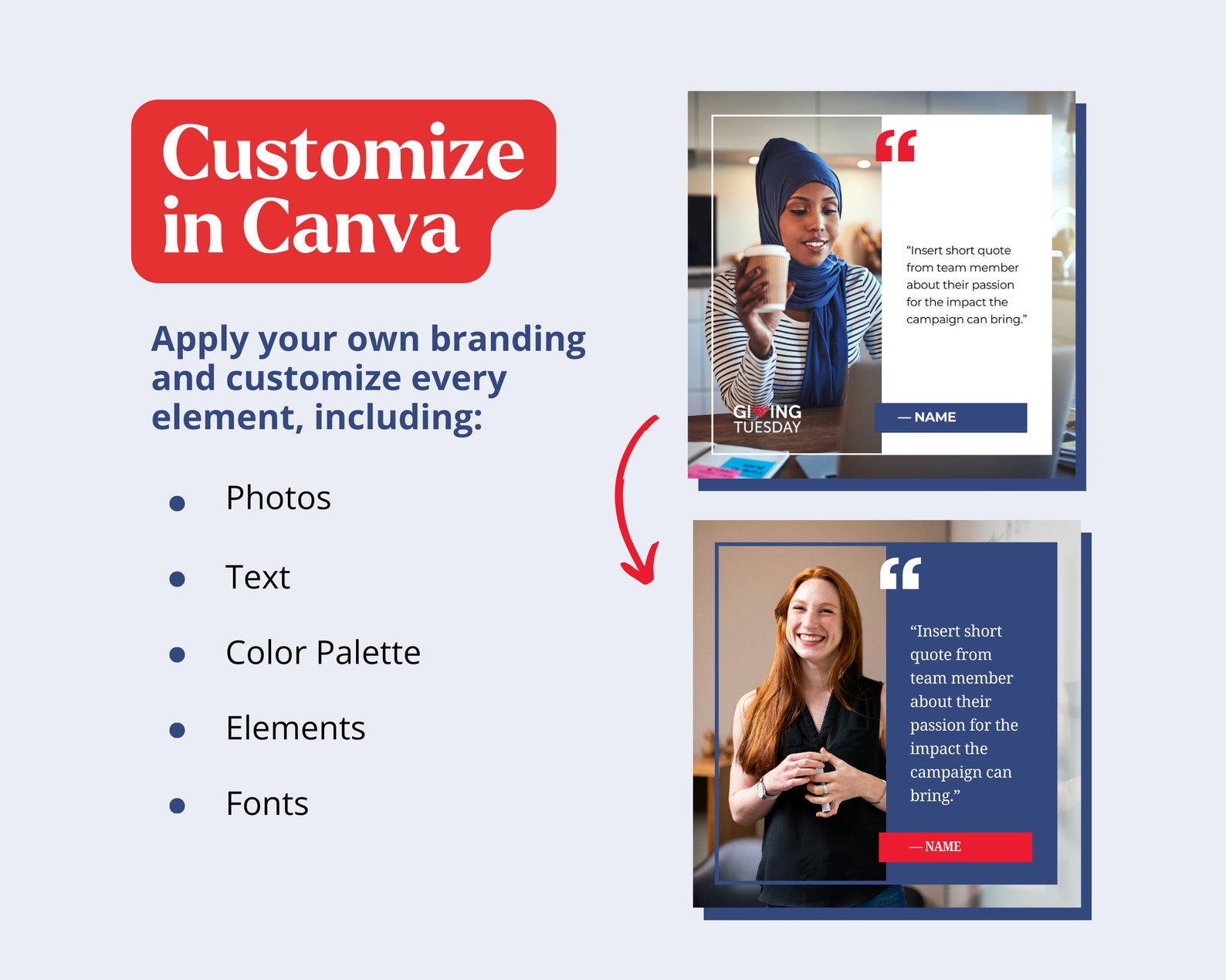 Giving Tuesday Social Media Template Bundle for Nonprofits (canva) Etsy