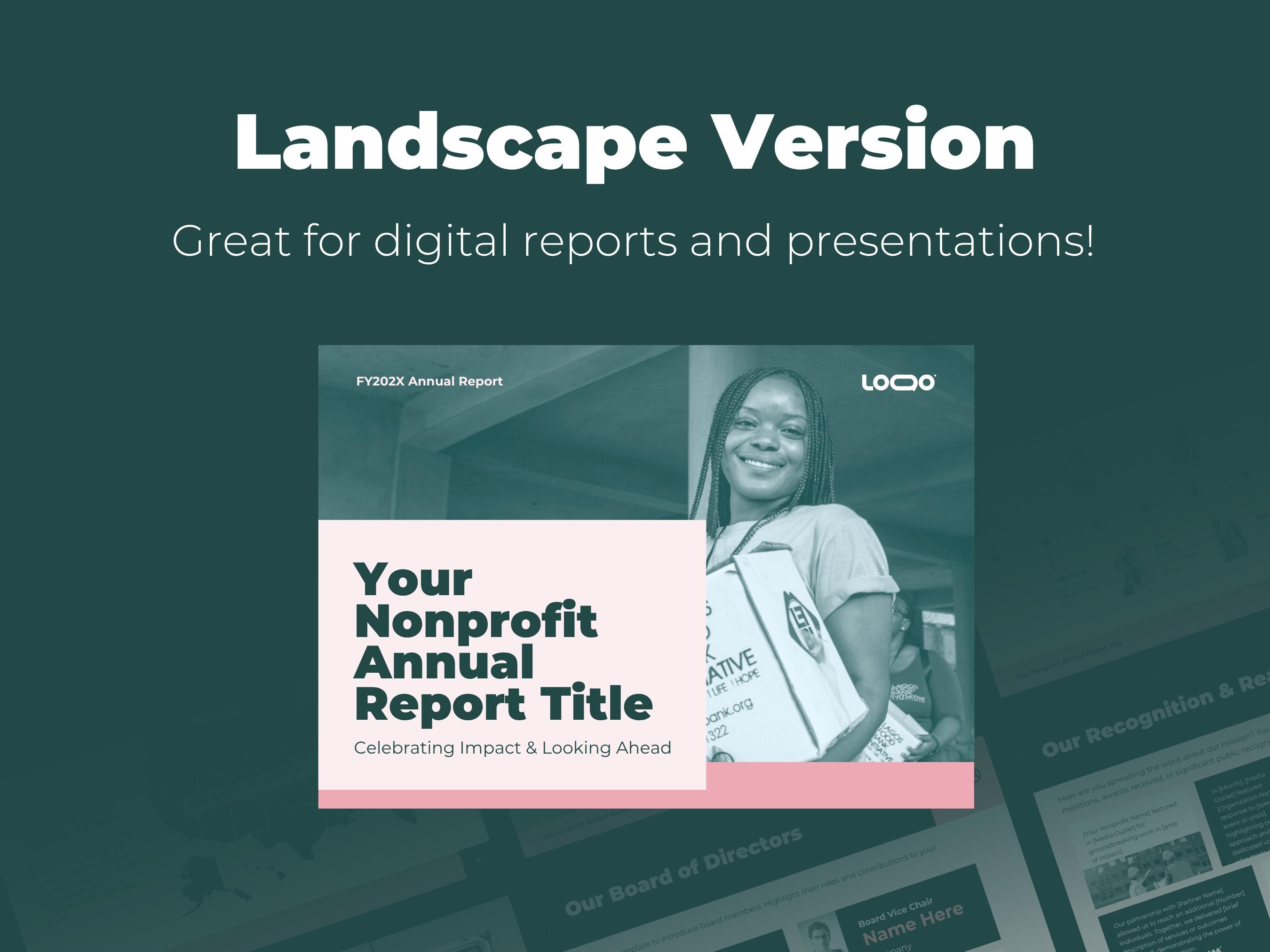 Annual Report Canva Template and Nonprofit Toolkit | Editable Portrait ...