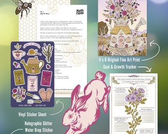 Catch-Up Mail (April 2026) | Snail Mail Club | Monthly Letter | Stickers, Art Print, Bookmark & Letter | Handmade Bundle | Cozy Subscription