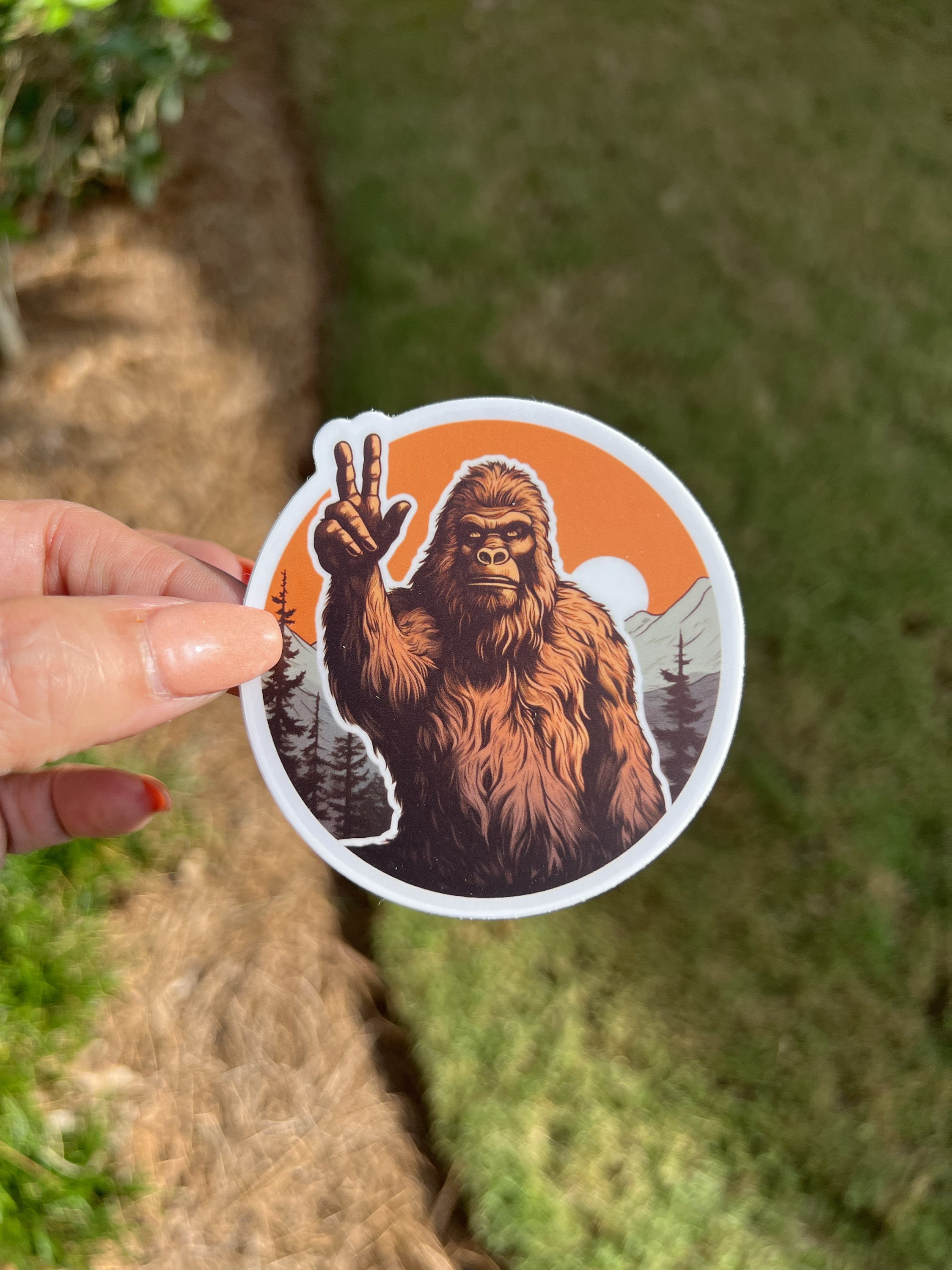 Bigfoot Peace Sticker | Sasquatch Sticker | Cool Stickers | Waterproof ...