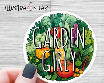 Garden Girly Sticker | Flower Sticker | Veggies Sticker | Growth Sticker | Water Bottle Sticker | Pretty Sticker | Laptop Decal | Gardening