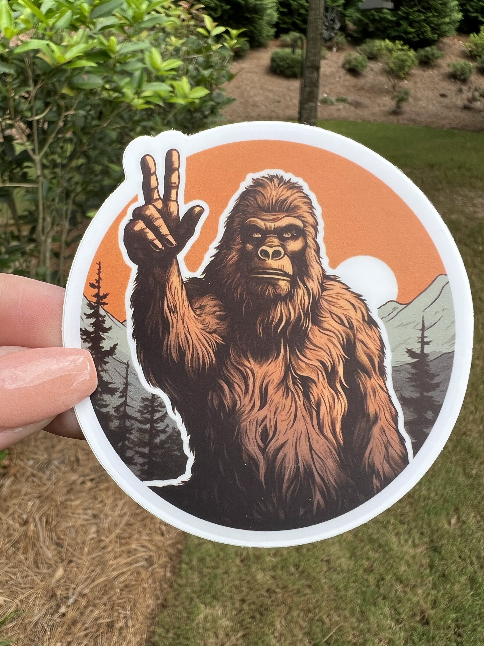 Bigfoot Peace Sticker | Sasquatch Sticker | Cool Stickers | Waterproof ...