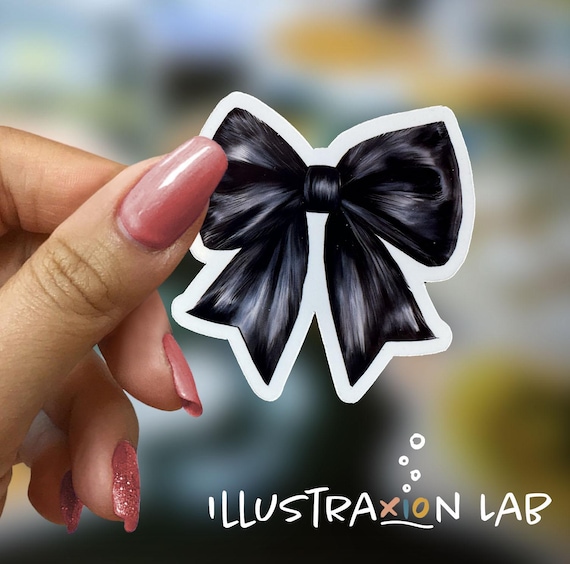 Black Coquette Bow Sticker | Cute Sticker | Bow Sticker | Retro | Water Bottle | Laptop Decal | Pretty | Cute Goth | Preppy