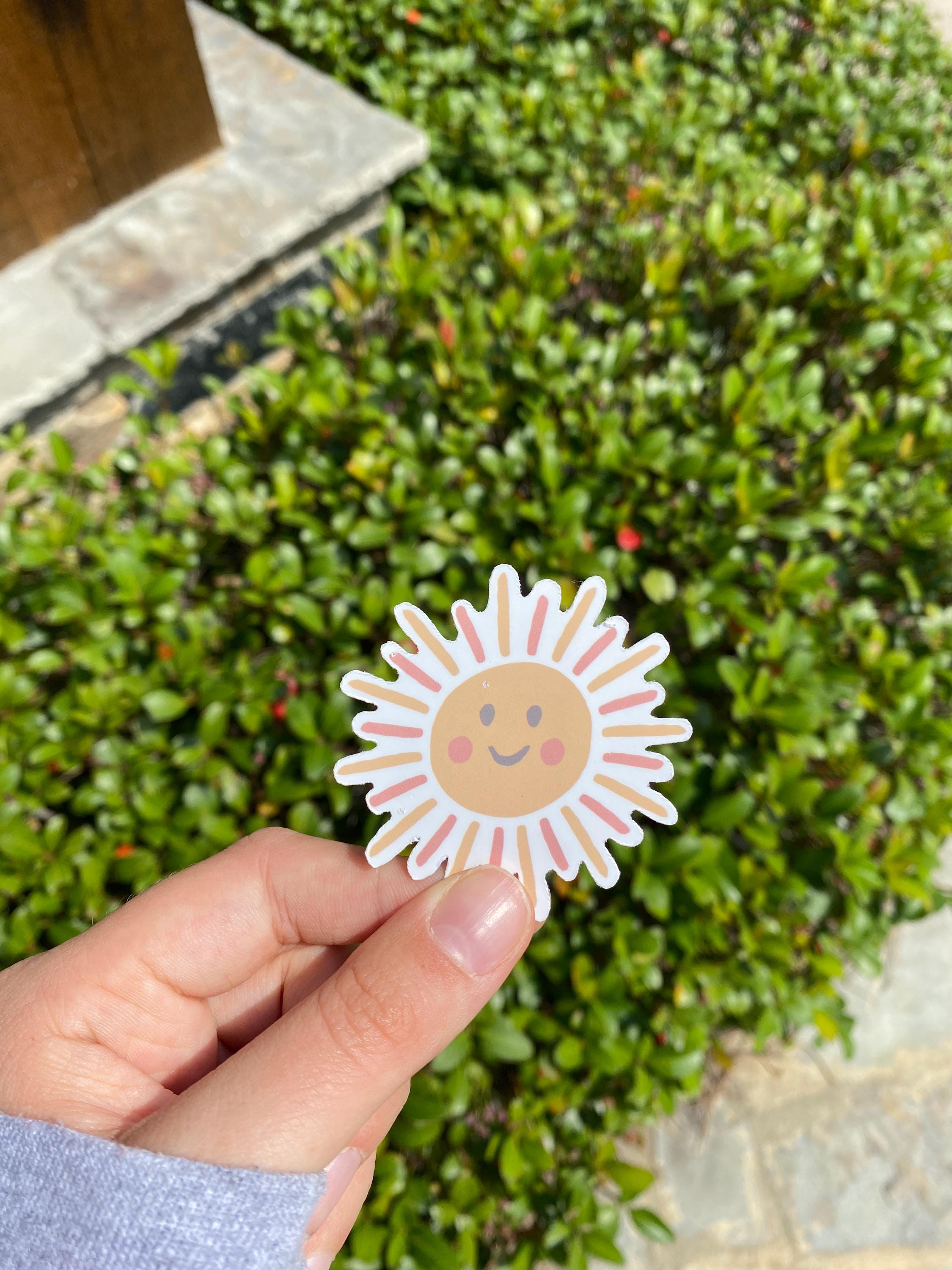 Sun Face Fun Sticker Sun Sticker | Happy Sun | Smiley Face Sticker | Sunshine | Great Gift ...