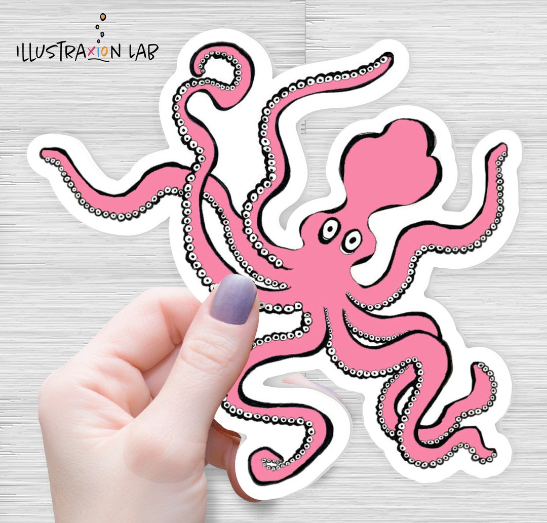 Pink Octopus Sticker | Jumbo Sticker | Sea Creature Sticker | Magical ...