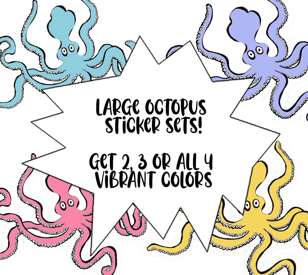 Large Octopus Sticker Set | Sticker Bundles | Sticker Custom Pack ...