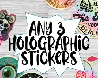 Any 3 Specialty Stickers | Sticker Bundles | Sticker Custom Pack | Choose Your Own Sticker Bundle | Water Bottle Stickers | Laptop Decal |