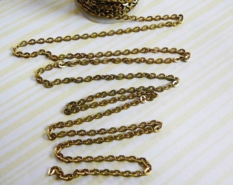 Brass Chain Cable 3mm Flat 5 ft. jewelry supplies