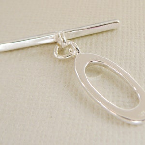 Sterling Silver Clasp, Toggle, Big Oval Jewelry Closure 925