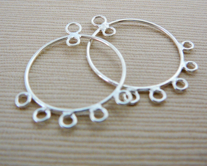Sterling Silver Chandelier Parts Earrings Earwires 1Pair 5 Loop jewelry supplies