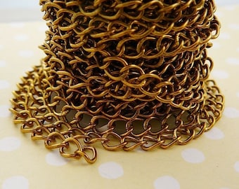 Antiqued Brass Chain, Cable, 5 ft. 4x6mm jewelry making supplies