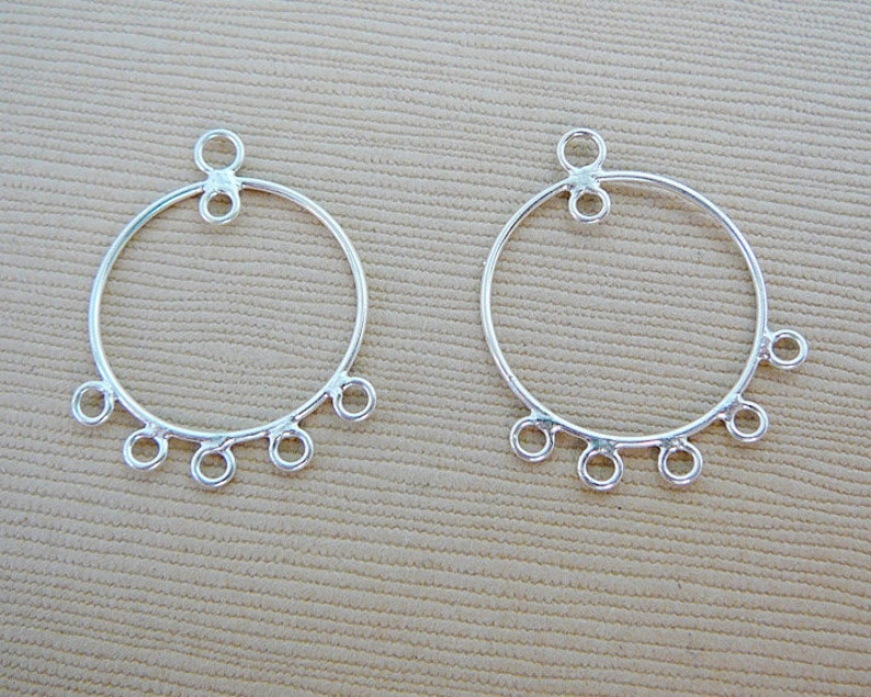 Sterling Silver Chandelier Parts Earrings Earwires 1Pair 5 Loop jewelry supplies