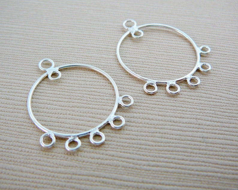 Sterling Silver Chandelier Parts Earrings Earwires 1Pair 5 Loop jewelry supplies