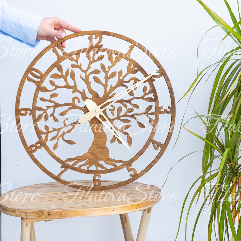 Large Tree of Life Clock, Tree Clock, Celtic Wall Clock, Wooden Wall ...