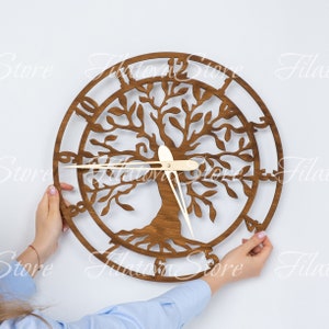 Large Tree of Life Clock, Tree Clock, Celtic Wall Clock, Wooden Wall ...