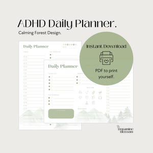 ADHD Daily Planner for Executive Dysfunction | Neurodivergent Printable PDF | Brain Dump, Focus & Structure | Undated A4