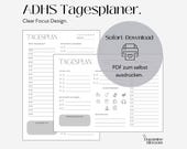 AD(H)S Tagesplaner PDF | Neurodivergenter Planer zum Ausdrucken | Brain Dump, To-Do, Zeitplan | A4, undatiert