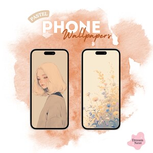 Pastel Yellow Lofi Phone Wallpaper, iOS Android, Digital Download
