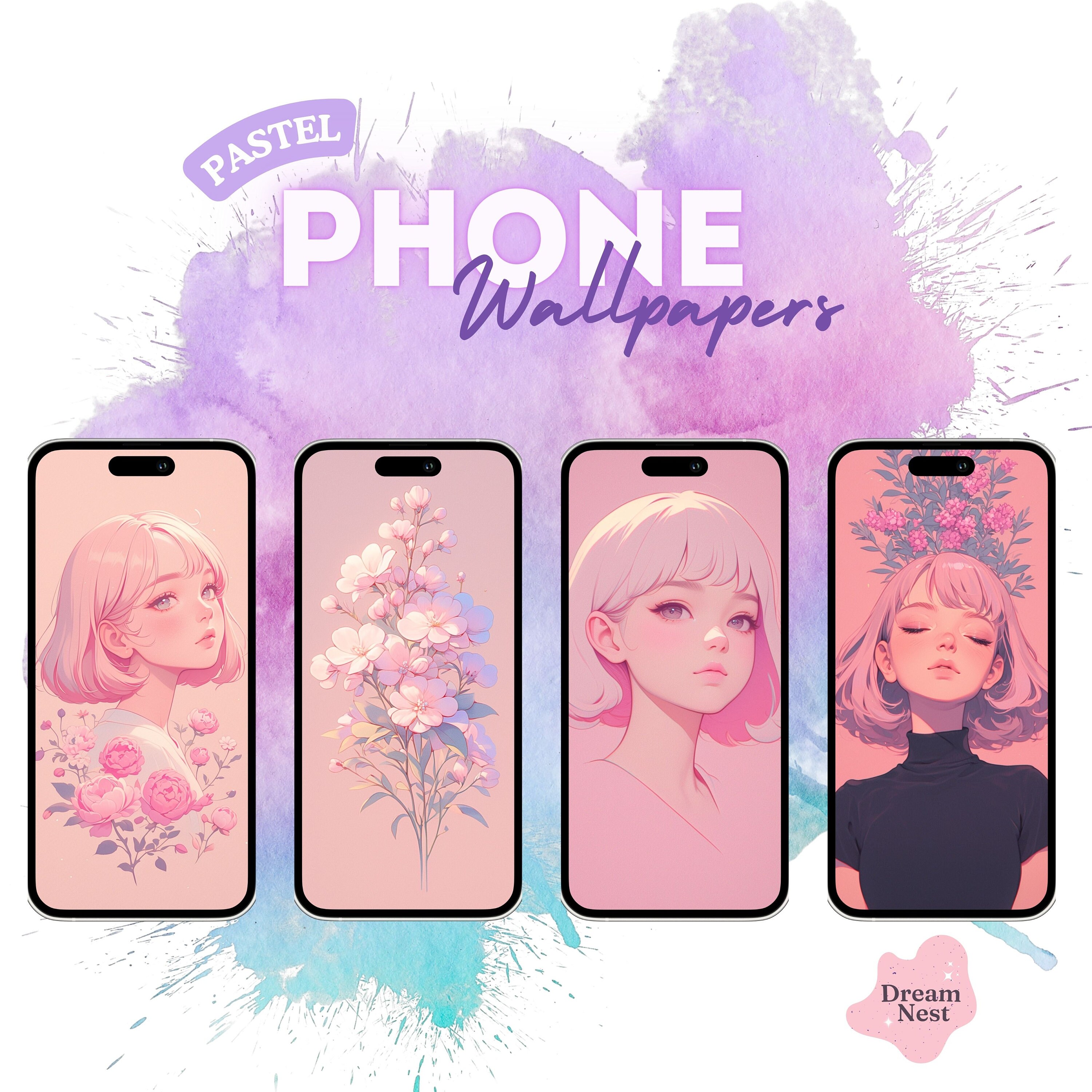 Pastel Pink Lofi Phone Wallpaper, Ios Android, Digital Download - Etsy