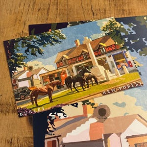 Burley, New Forest The Cross Sommer (Landschaft) Poster oder Postkarte