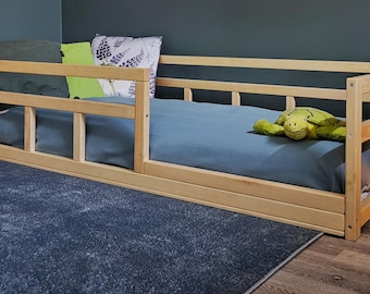 Handcrafted Toddler Floor Bed / Montessori Inspired Bed / Floor Bed Frame / Multiple Color Options Available / Bodenbett / Handmade Kids Bed