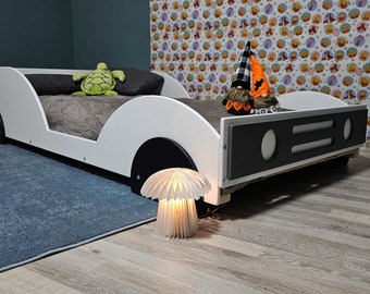 Toddler Car Bed | Handmade Floor Bed with Multiple Color Options Available | Children's Bed | Bodenbett | Montessori Inspired bed