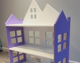 Eco-Friendly Open Shelf Dollhouse for Toddlers and Kids | Toy and Book Storage Perfect for Maintaining a Tidy Space | Non-Toxic and Safe