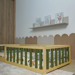 Toddler Floor Bed, With Door Option, Choose The Color Option, Wooden Toddler Bed, Handmade Children&#39;s Bed, Montessori Inspired Bed, Kids Bed