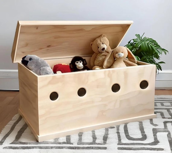 Toddler Storage Box Handcrafted Wooden Chest Wooden Toy