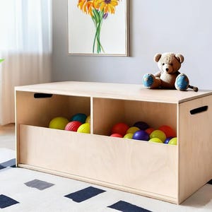 Toddler Storage Box | Handcrafted | Montessori toy shelf | Wooden Toy Organizer | plywood storage cabinet | Toys storage furniture | Toy Box
