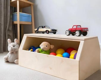 Toddler Storage Box | Handcrafted | Montessori toy shelf | Wooden Toy Organizer | plywood storage cabinet | Toys storage furniture | Toy Box