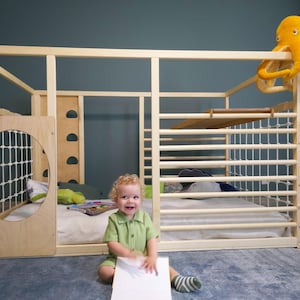 Kids Gymnastics Bed , Floor Bed , Children&#39;s Bed , Bodenbett, Montessori Inspired bed, Gym Bed , Kinderbett , Kids Bed , Gym Bed , Bed Frame