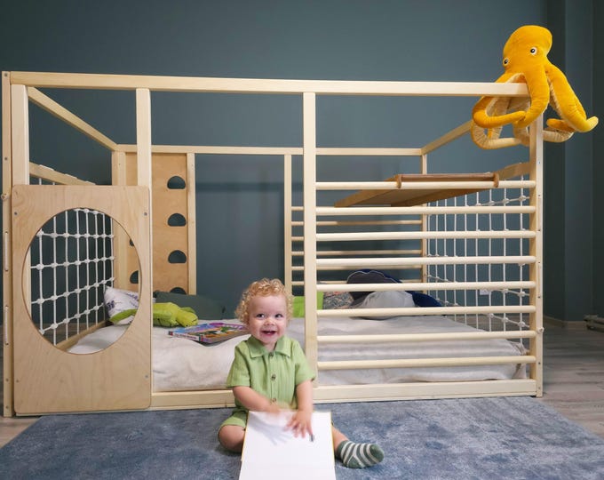 Featured listing image: Kids Gymnastics Bed| Handmade Floor Bed |Children's Bed | Bodenbett | Montessori Inspired bed |ETSY store https://ecokidsuniverse.etsy.com