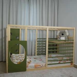 Kids Gymnastics Bed , Indoor Play Bed, Adventure Floor Bed, Toddler Climbing Bed, Montessori Inspired bed, Gym Bed, Kinderbett, Bed Frame