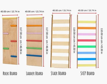 Wooden Montessori Inspired Accessory Boards for Climbing Toys, Choose Between Stair Board, Rock Board, Ladder Board and Step Board