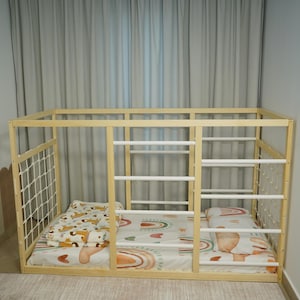 Gymnastics Bed No Inside Board, Floor Bed for Kids and Toddlers, Handmade Floor Bed, Montessori Inspired Bed,Gym Bed, Sturdy and Safe Design