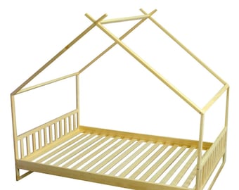 Toddler House Bed with Legs and Head and Foot Rails | Montessori Inspired Bed | Toddler Bed | Safe and Stylish Kids Bed | Bodenbett